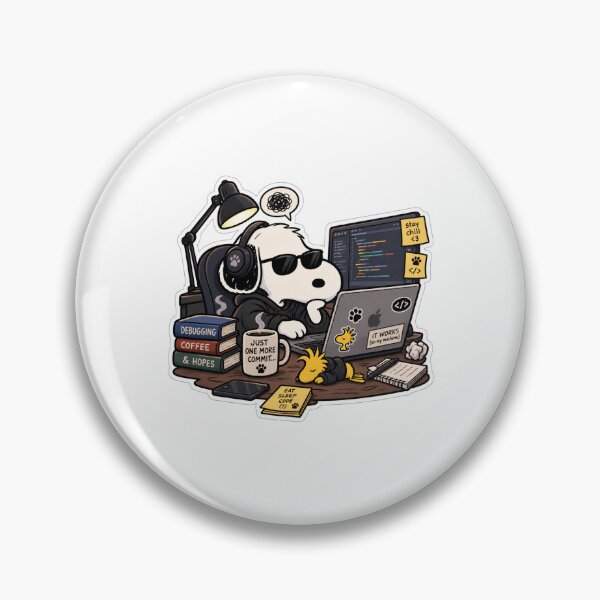 Item preview, Snoopy Programmer Sticker designed and sold by CROFTARTS.