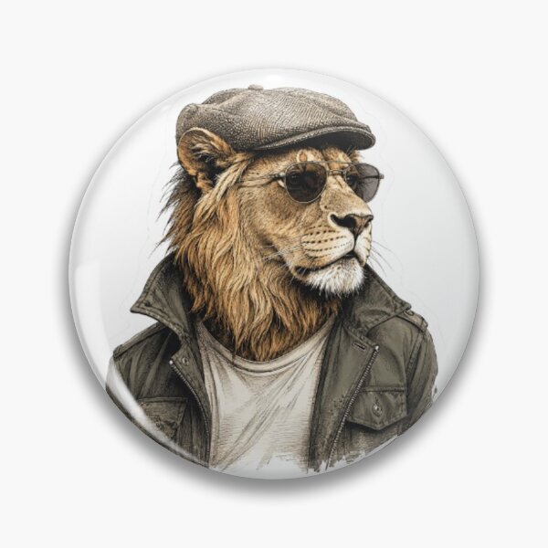 Item preview, Cool Lion Wearing Vintage Cap and Sunglasses designed and sold by Snurly.