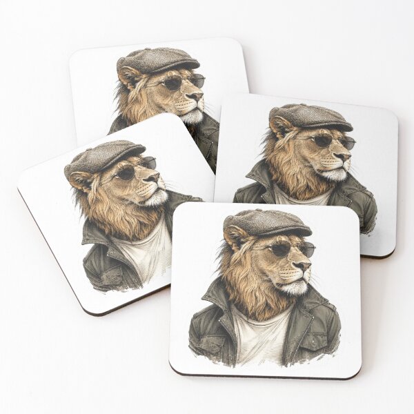 Item preview, Cool Lion Wearing Vintage Cap and Sunglasses designed and sold by Snurly.