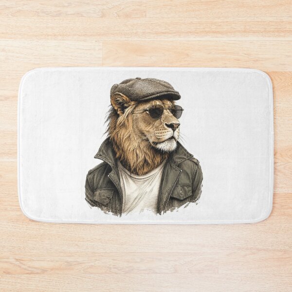 Item preview, Cool Lion Wearing Vintage Cap and Sunglasses designed and sold by Snurly.