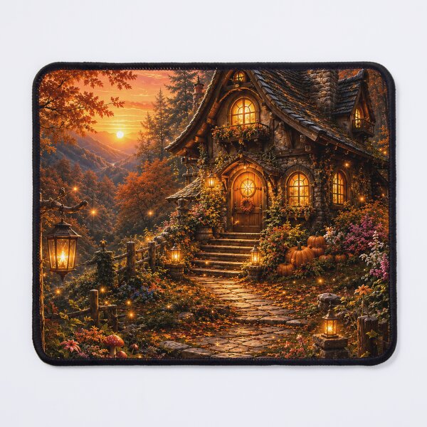 Item preview, Enchanted Autumn Cottage at Twilight designed and sold by Vitalka-uk.