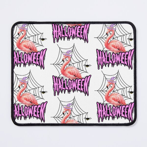 Item preview, Pink Halloween Flamingo Witch with Spider Web designed and sold by Inka Moon Design.
