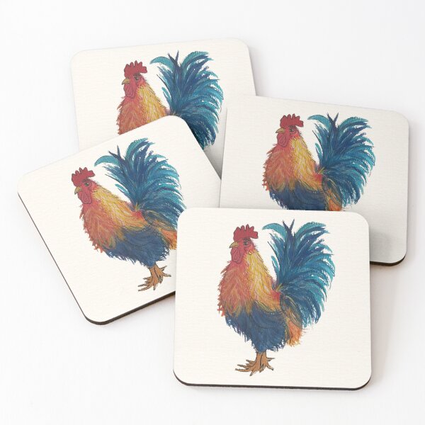 Item preview, Cockerel Portrait Colourful Print designed and sold by coastalcove26.