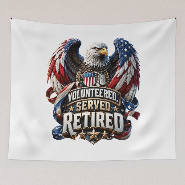 Item preview, Wings of Service: Volunteered. Served. Retired. designed and sold by BlissBlvdShop.