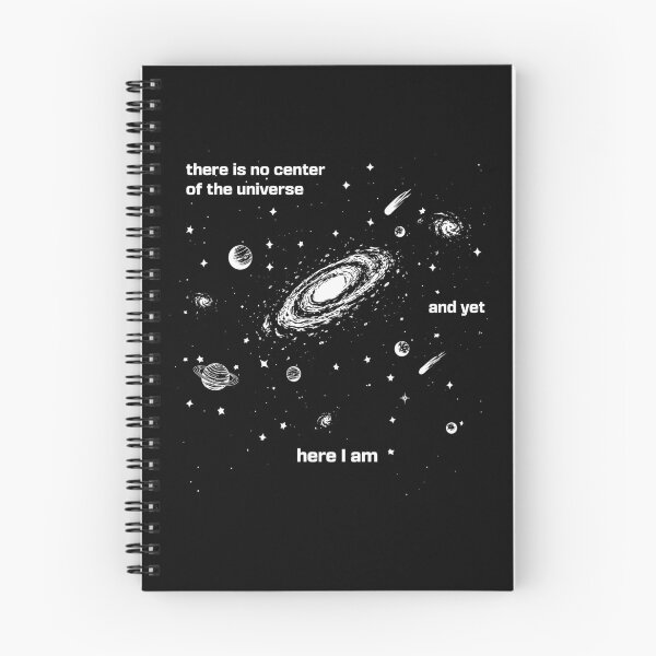 Item preview, Cosmic Minimalist Sticker — “There Is No Center of the Universe” Quote Art designed and sold by Krasnovaovaova.
