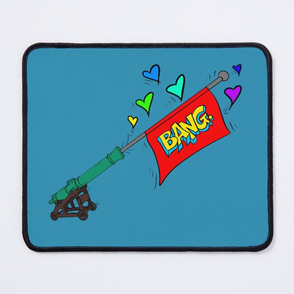 Item preview, Comic BANG Cannon Flag Colorful Hearts Funny Graphic Design designed and sold by Urban Muse And Sultry Hues.