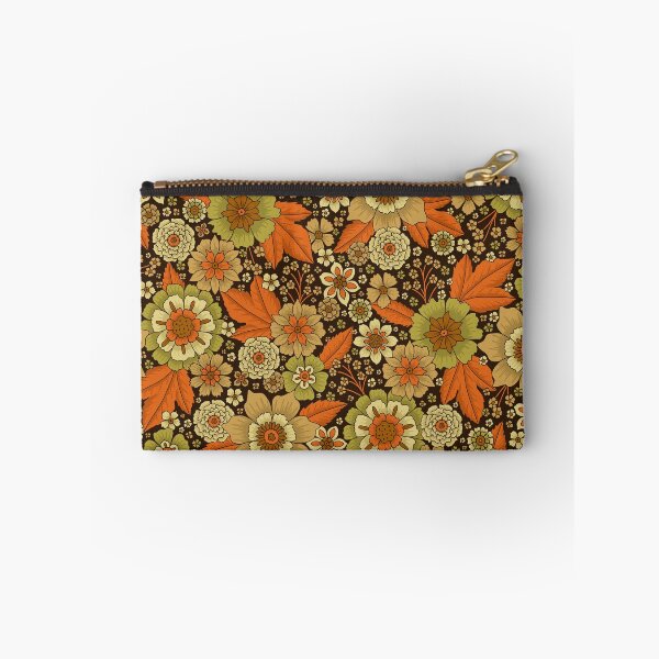 Item preview, Retro 1970s Green and Orange Floral designed and sold by somecallmebeth.