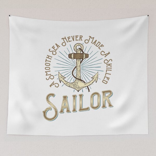 Item preview, A Smooth Sea Never Made A Skilled Sailor Vintage Nautical Anchor Graphic designed and sold by heedooppod.