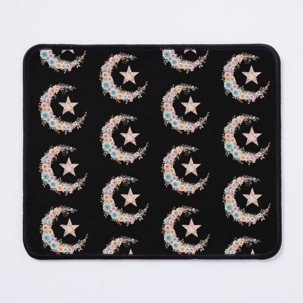 Item preview, Pastel Watercolor Floral Crescent Moon and Star (V.1) - Muslim Islamic Art Gift Design designed and sold by D-Islamic.