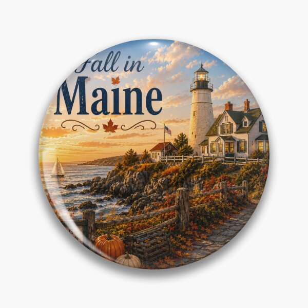 Item preview, Fall in Maine | Coastal Lighthouse Autumn Landscape | New England Fall Art designed and sold by Novel Works Studio.