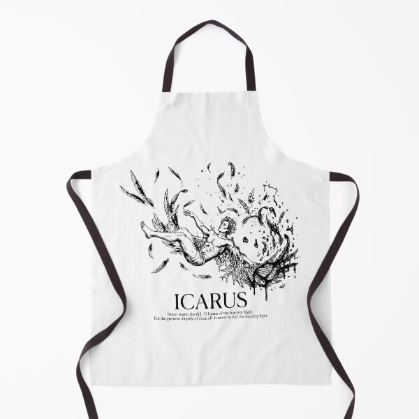 Item preview, Icarus Myth Sticker — Dramatic Black‑and‑White Line Art with Poetic Quote designed and sold by Krasnovaovaova.