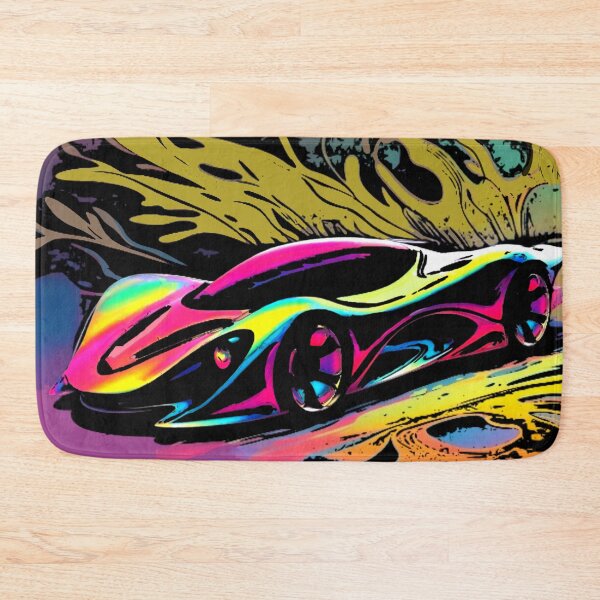 Item preview, Neon Rainbow Hypercar Abstract Liquid Splatter Art designed and sold by Nexus Space.