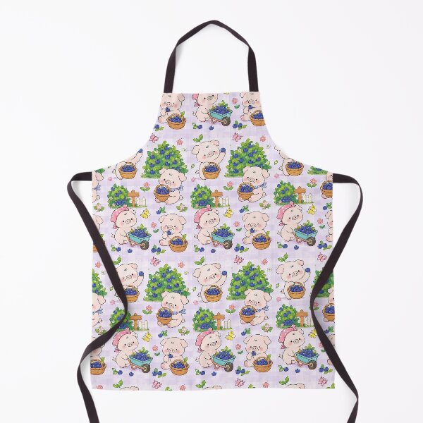 Item preview, Kawaii Piggy Blueberry Picking Pattern designed and sold by Soft Berry Studio.