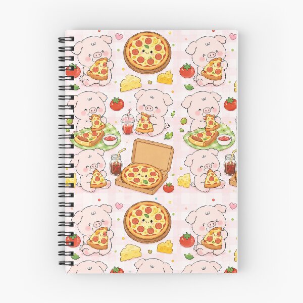 Item preview, Kawaii Piggy Pizza Party Pattern designed and sold by Soft Berry Studio.