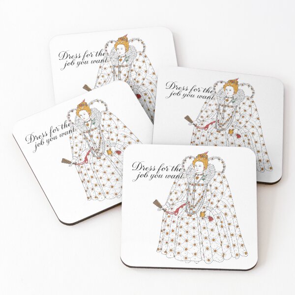 Item preview, “Dress for the Job You Want” Royal Fashion Sticker — Vintage Queen Elizabethan Design designed and sold by Krasnovaovaova.