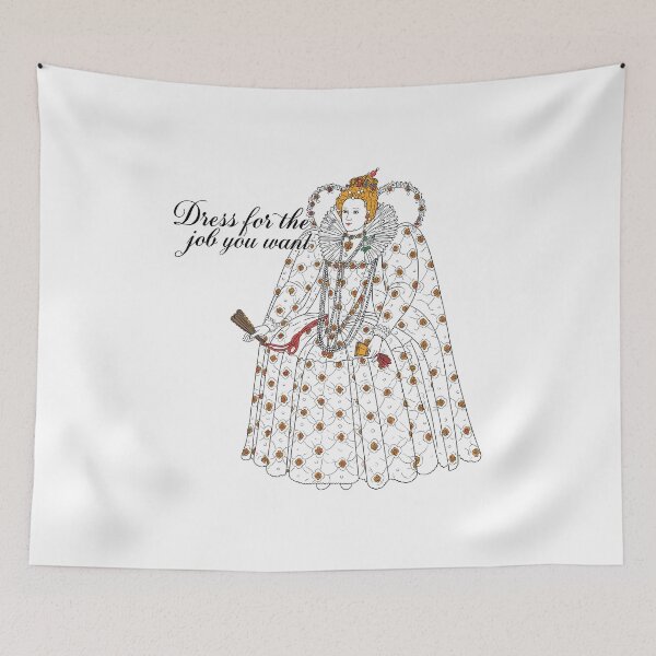 Item preview, “Dress for the Job You Want” Royal Fashion Sticker — Vintage Queen Elizabethan Design designed and sold by Krasnovaovaova.
