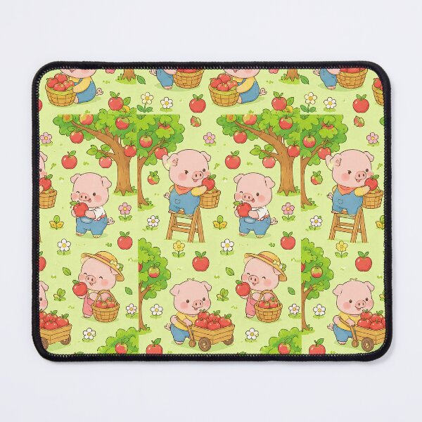 Item preview, Kawaii Piggy Apple Orchard Pattern designed and sold by Soft Berry Studio.