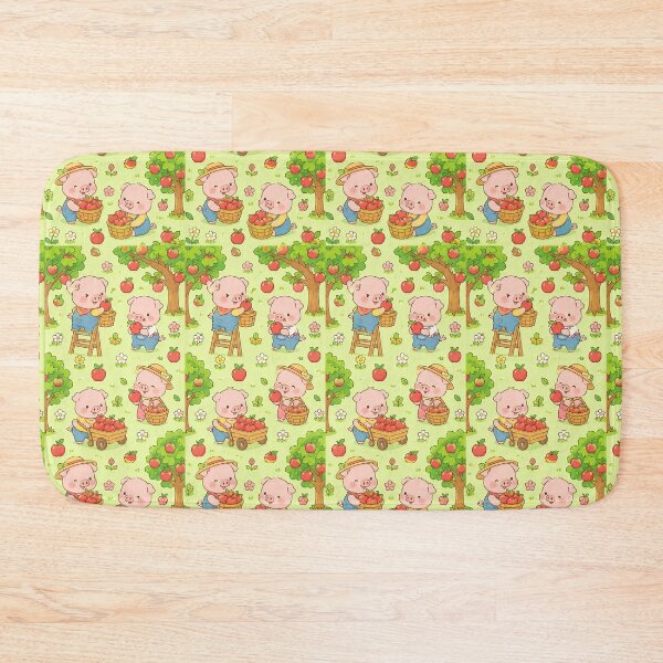 Item preview, Kawaii Piggy Apple Orchard Pattern designed and sold by Soft Berry Studio.