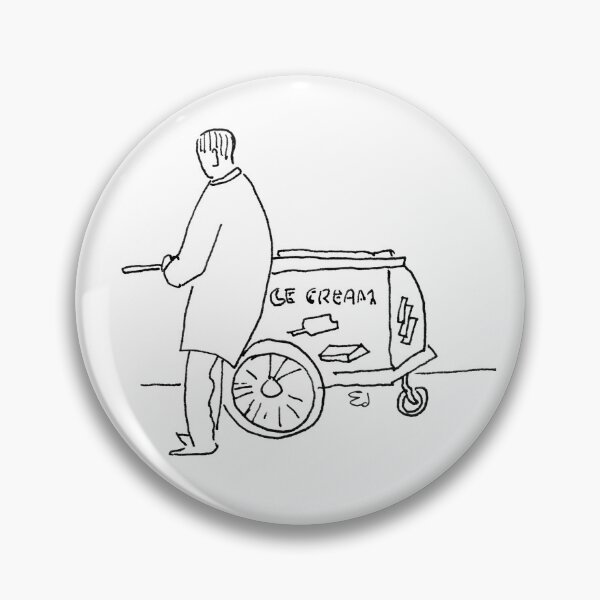 Item preview, Vintage Ice Cream Vendor Cart – Mid-Century Pen & Ink Sketch designed and sold by RedHook-Art.