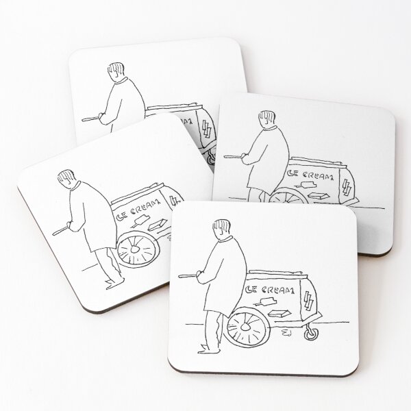 Item preview, Vintage Ice Cream Vendor Cart – Mid-Century Pen & Ink Sketch designed and sold by RedHook-Art.