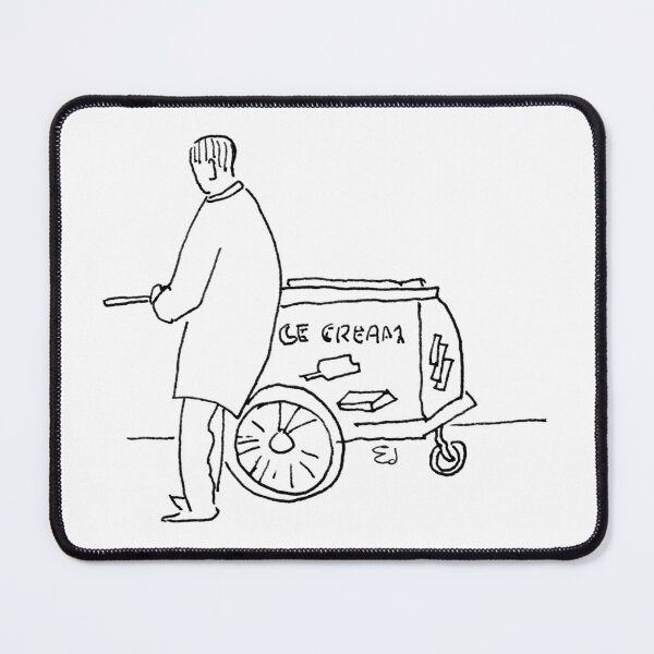Item preview, Vintage Ice Cream Vendor Cart – Mid-Century Pen & Ink Sketch designed and sold by RedHook-Art.