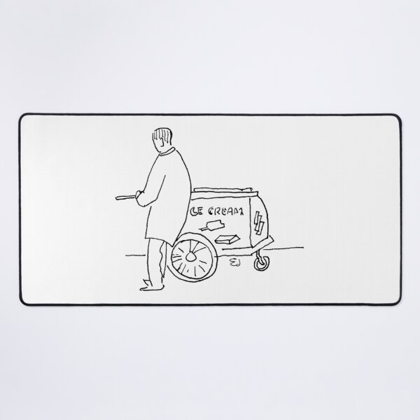 Item preview, Vintage Ice Cream Vendor Cart – Mid-Century Pen & Ink Sketch designed and sold by RedHook-Art.