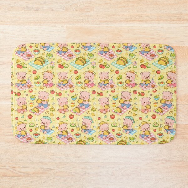 Item preview, Kawaii Piggy Taco Picnic Pattern designed and sold by Soft Berry Studio.
