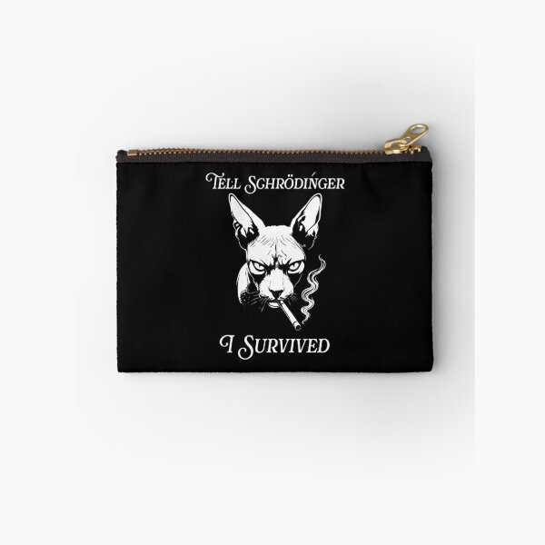 Item preview, Schrödinger Cat Sticker — “Tell Schrödinger I Survived” Nerdy Science Humor Design designed and sold by Krasnovaovaova.