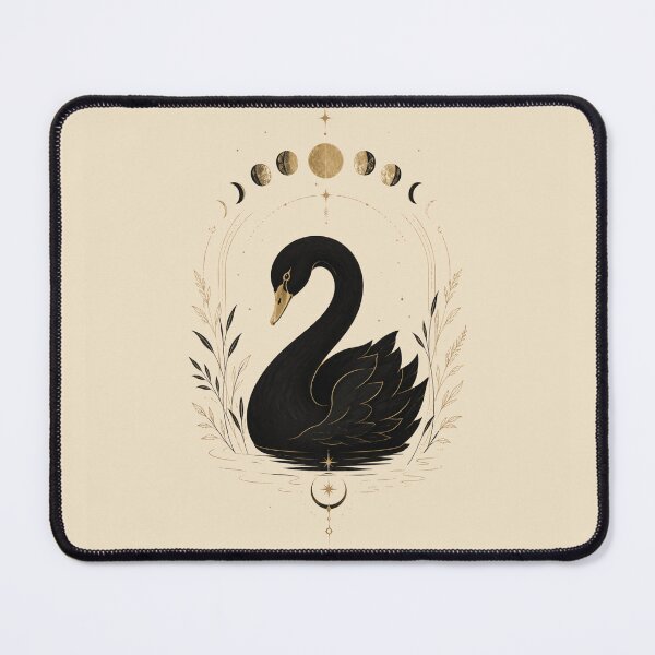 Item preview, Celestial Black Swan & Moon Phases – Vintage Esoteric Botanical Art designed and sold by WillCraftx.