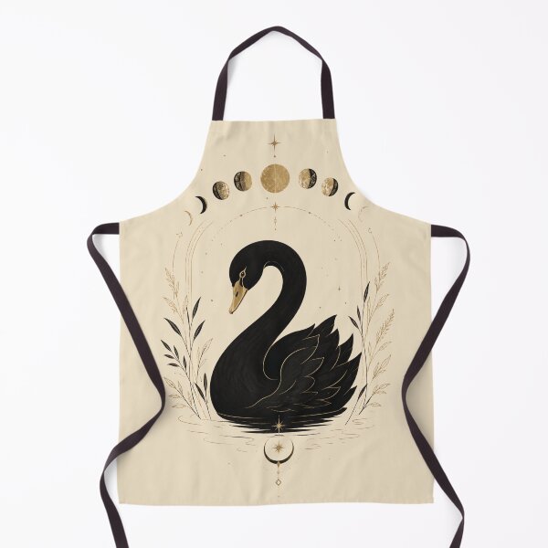 Item preview, Celestial Black Swan & Moon Phases – Vintage Esoteric Botanical Art designed and sold by WillCraftx.
