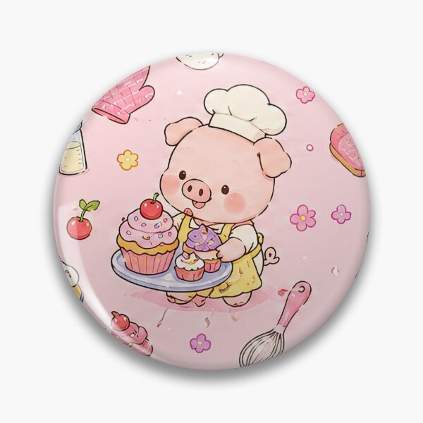 Item preview, Kawaii Piggy Cupcake Baking Pattern designed and sold by Soft Berry Studio.
