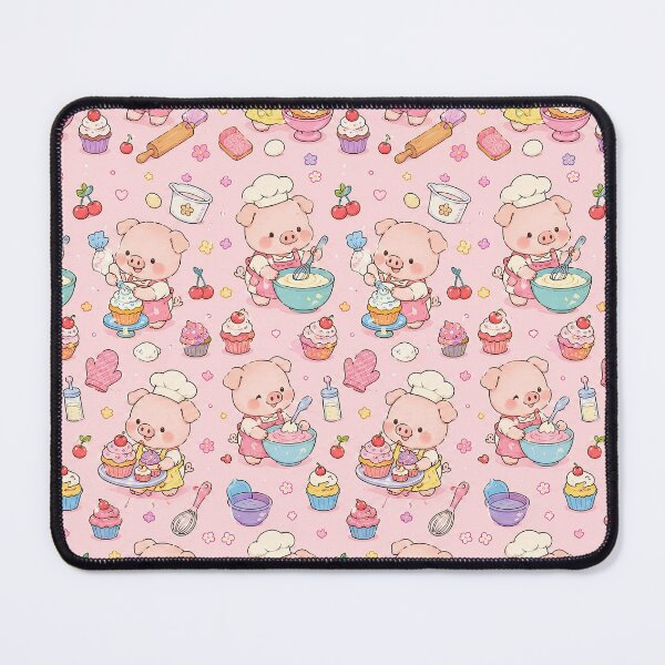 Item preview, Kawaii Piggy Cupcake Baking Pattern designed and sold by Soft Berry Studio.