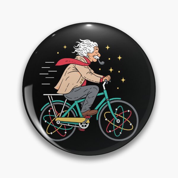 Item preview, Scientist on Bicycle Sticker — Retro Science Whimsy with Atomic Wheels Design designed and sold by Krasnovaovaova.