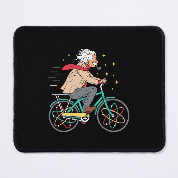 Item preview, Scientist on Bicycle Sticker — Retro Science Whimsy with Atomic Wheels Design designed and sold by Krasnovaovaova.