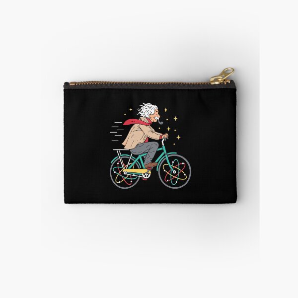 Item preview, Scientist on Bicycle Sticker — Retro Science Whimsy with Atomic Wheels Design designed and sold by Krasnovaovaova.