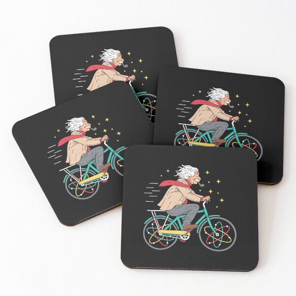 Item preview, Scientist on Bicycle Sticker — Retro Science Whimsy with Atomic Wheels Design designed and sold by Krasnovaovaova.