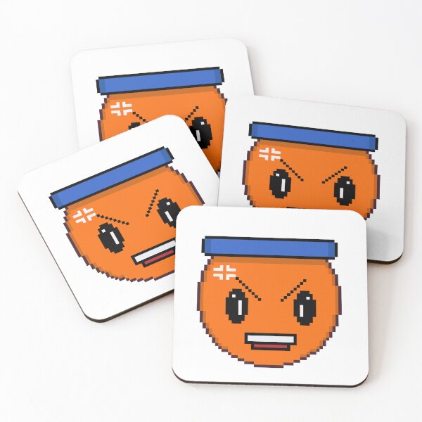 Item preview, Angry Orange Pixel Character - Retro Anime Arcade Face designed and sold by RetroRlx.
