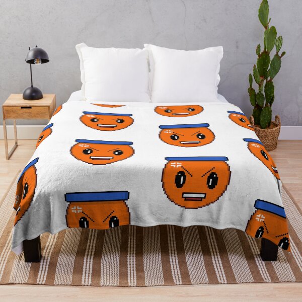 Item preview, Angry Orange Pixel Character - Retro Anime Arcade Face designed and sold by RetroRlx.