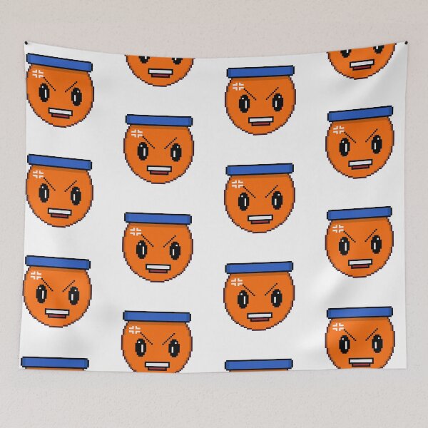 Item preview, Angry Orange Pixel Character - Retro Anime Arcade Face designed and sold by RetroRlx.