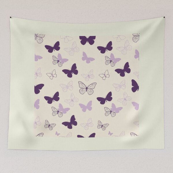 Item preview, Seamless pattern of purple and lilac butterflies designed and sold by Azurart2.