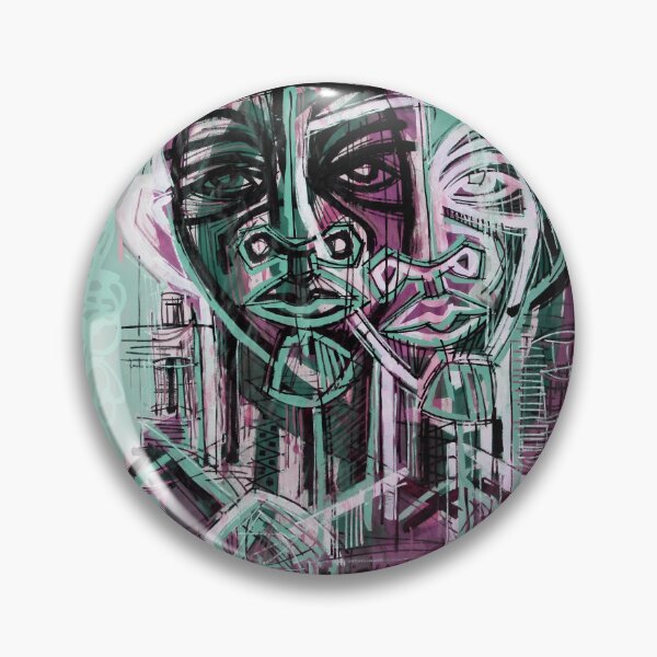 Item preview, Handmade Neo-Expressionist Dual Portrait - Overlapping Minds designed and sold by supernikol.