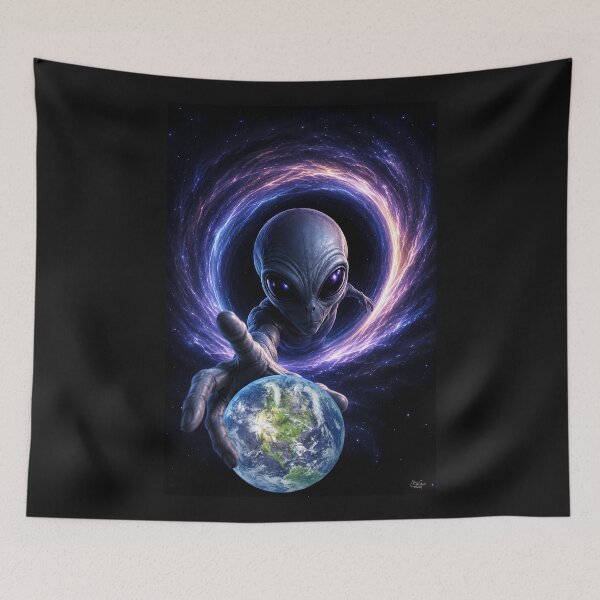 Item preview, Aliens touching Earth designed and sold by aliengalaxiesglobal.