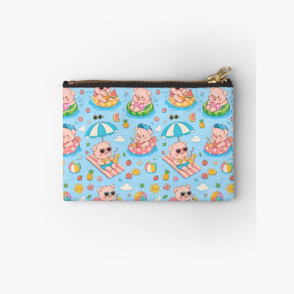 Item preview, Kawaii Piggy Pool Party Pattern designed and sold by Soft Berry Studio.
