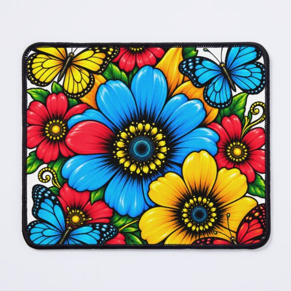 Item preview, Vibrant Pop Art Colorful Flowers and Butterflies Illustration designed and sold by Nexus Space.