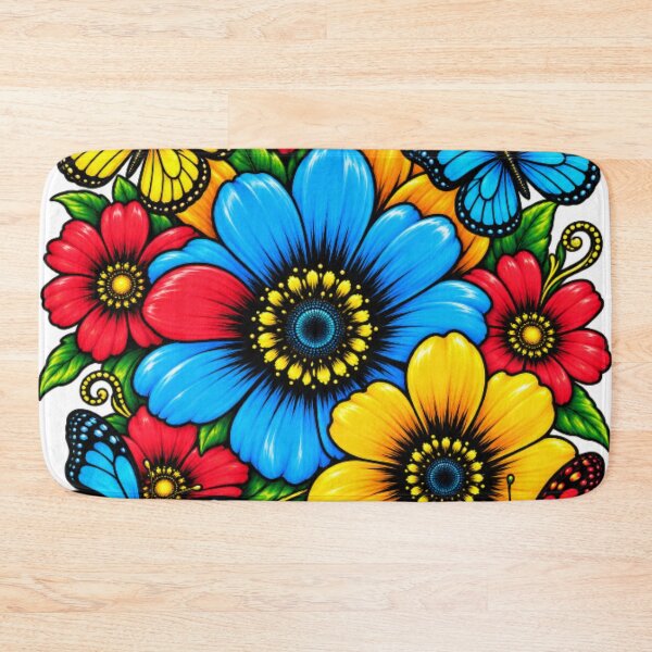 Item preview, Vibrant Pop Art Colorful Flowers and Butterflies Illustration designed and sold by Nexus Space.