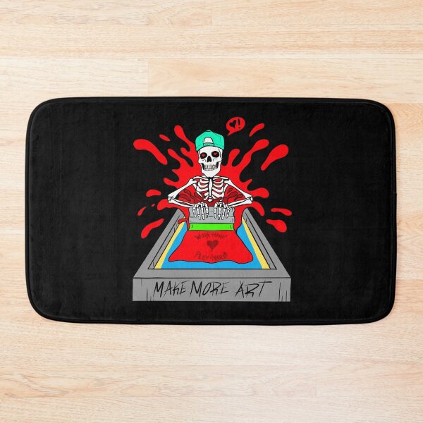 Item preview, Make More Art Skeleton Screen Printer Work Hard Play Hard designed and sold by Urban Muse And Sultry Hues.