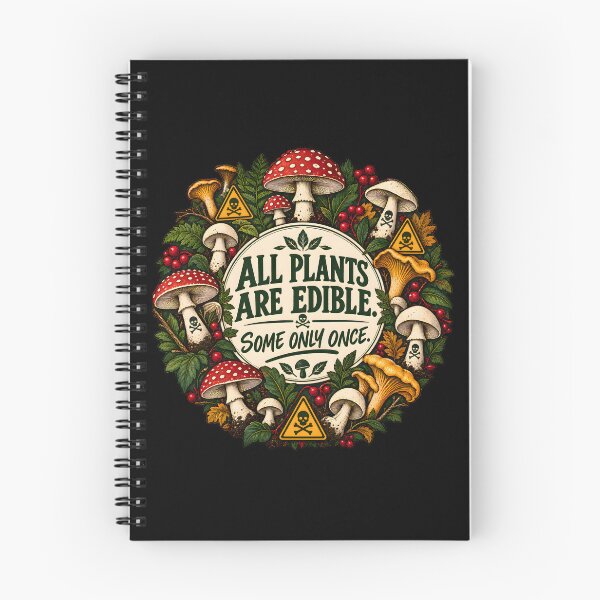 Item preview, All Plants Are Edible Some Only Once Funny Mushroom Foraging designed and sold by metalsnak.