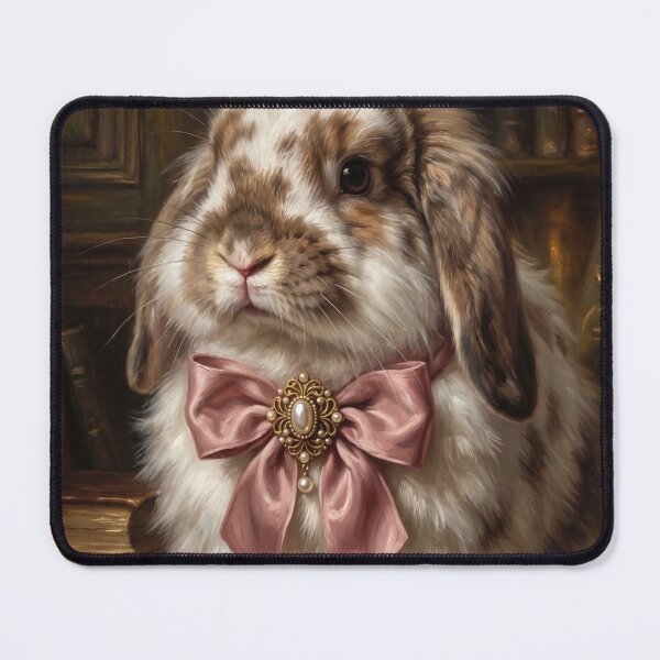 Item preview, Royal Lop Bunny Pink Bow designed and sold by Real Beast Art.