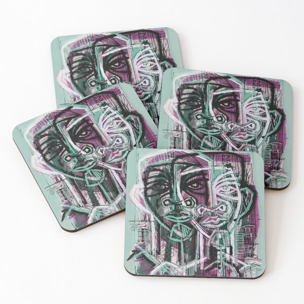 Item preview, Handmade Neo-Expressionist Dual Portrait - Overlapping Minds designed and sold by supernikol.