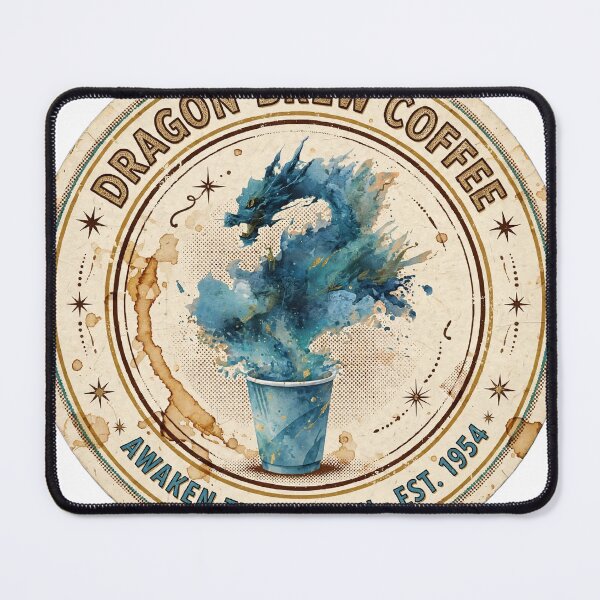 Item preview, Dragon Brew Coffee - Awaken The Dragon - Vintage Badge designed and sold by ExpressoJungle.
